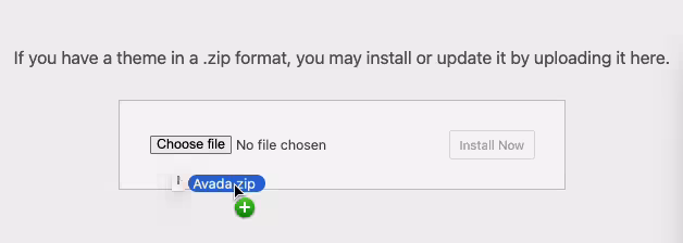 Image of dragging and dropping the theme folder