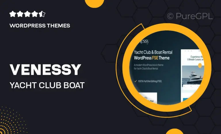 venessy yacht club boat rental fse wordpress theme