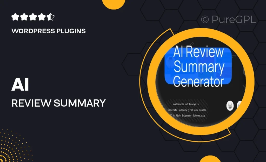 AI Review Summary – Generator Review Summary & SEO Rich Snippets for WooCommerce