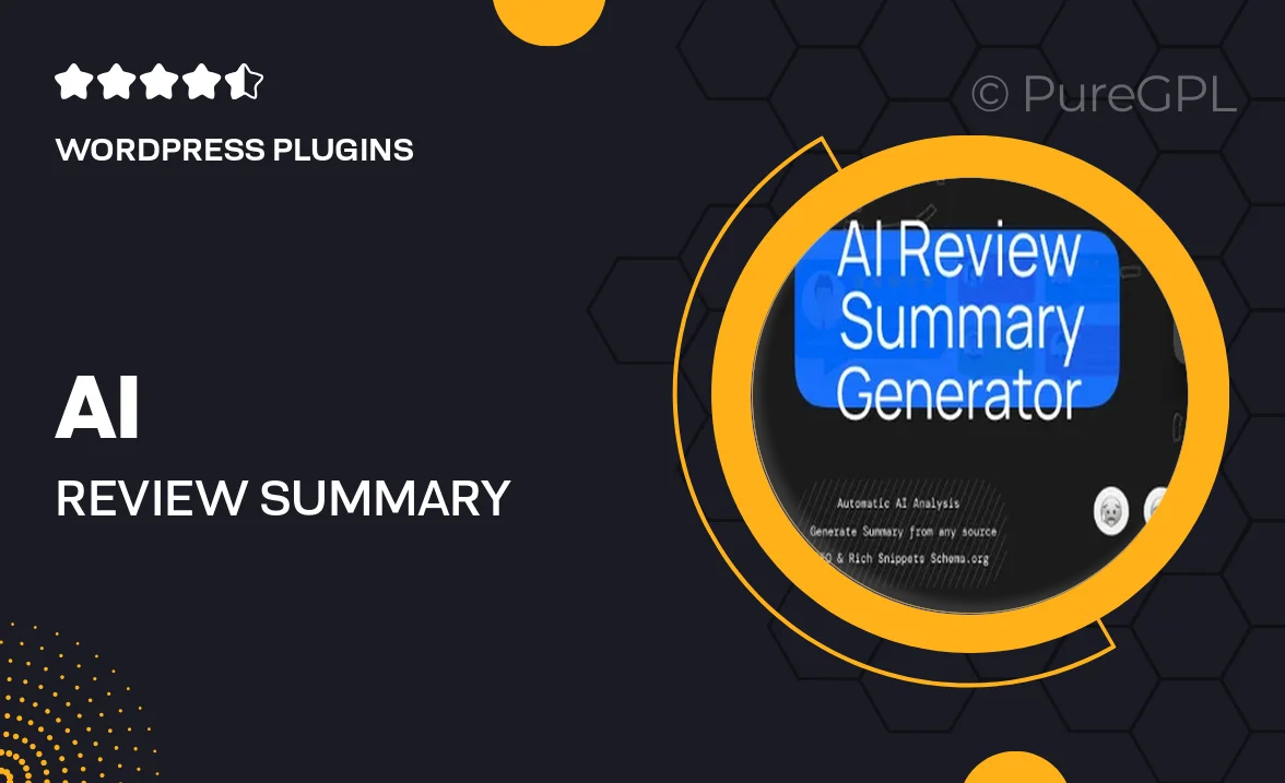 AI Review Summary – Generator Review Summary & SEO Rich Snippets for WooCommerce