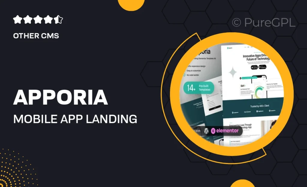 Apporia – Mobile App Landing Elementor Template Kit