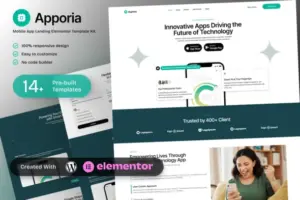 Apporia – Mobile App Landing Elementor Template Kit
