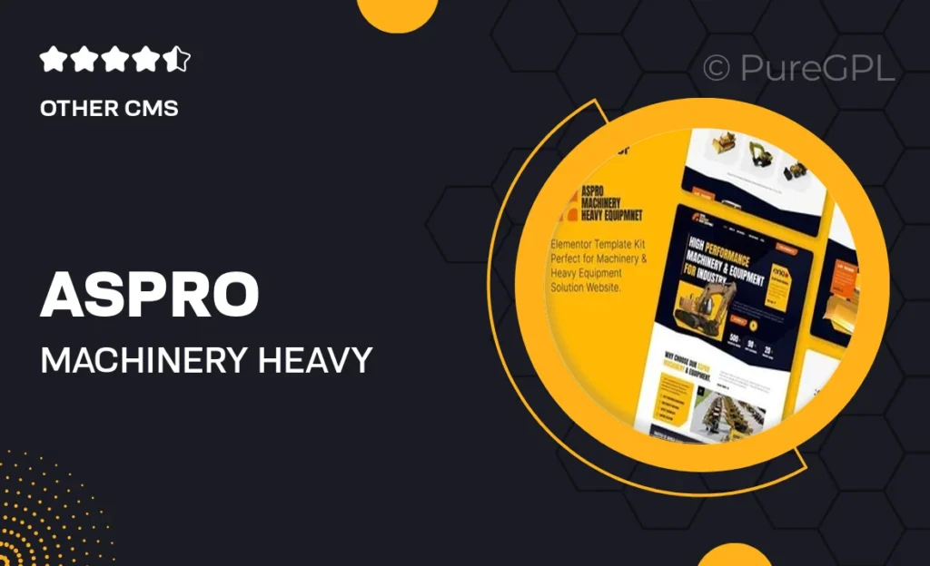 Aspro – Machinery & Heavy Equipment Elementor Template Kit