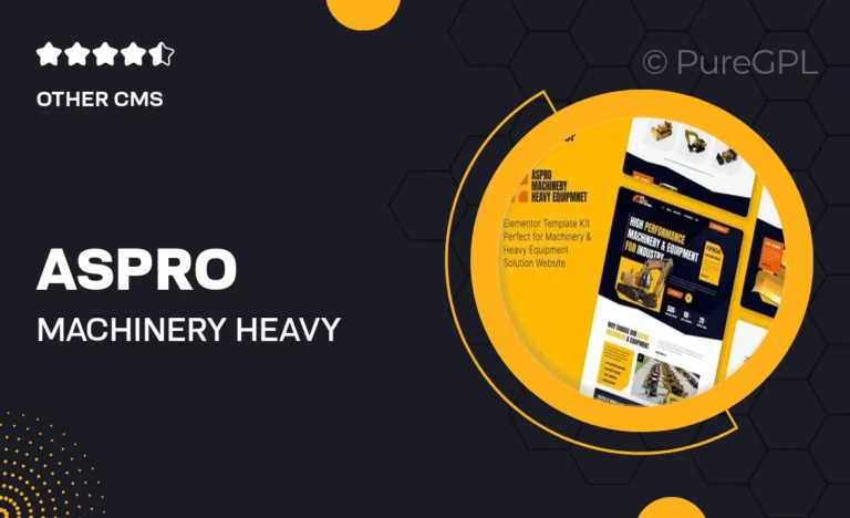 aspro machinery heavy equipment elementor template kit
