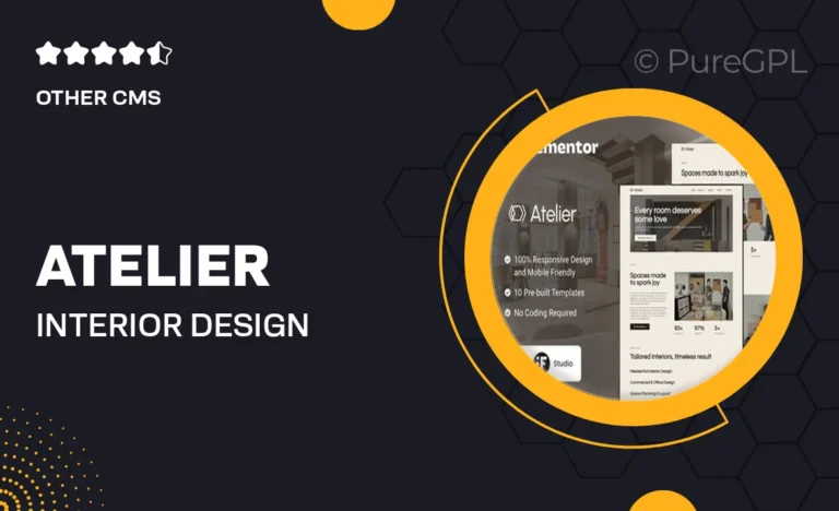 atelier interior design elementor template kit