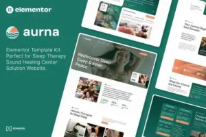 Aurna – Sleep Therapy & Sound Healing Center Elementor Template Kits