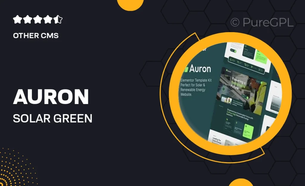 Auron – Solar & Green Renewable Energy Elementor Template Kits
