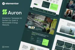 Auron – Solar & Green Renewable Energy Elementor Template Kits