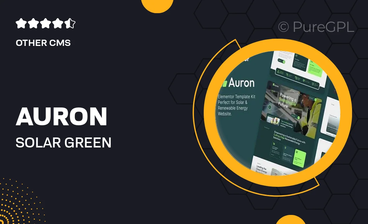Auron – Solar & Green Renewable Energy Elementor Template Kits