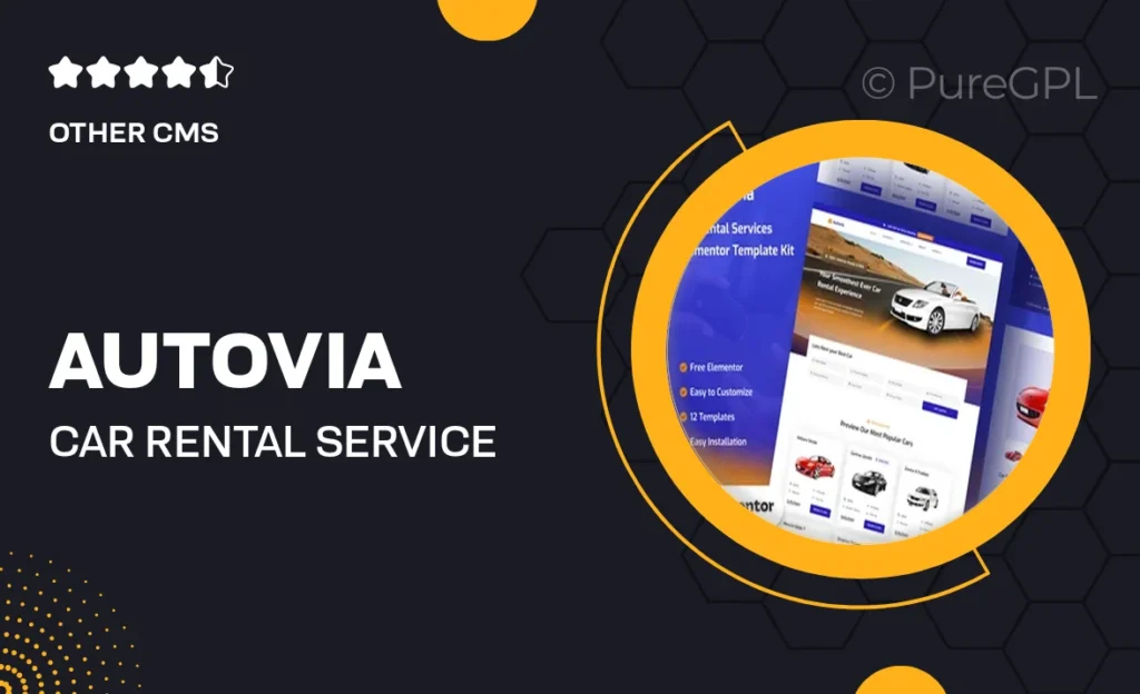 Downloads 12 Autovia – Car Rental Service Elementor Template Kit
