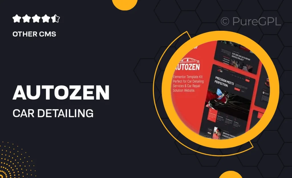 Autozen – Car Detailing Services & Car Repair Elementor Template Kits