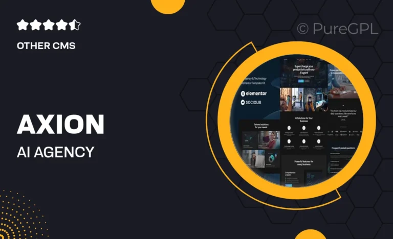 axion ai agency technology elementor template kit