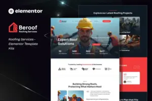 Beroof – Roofing Services Elementor Template Kit