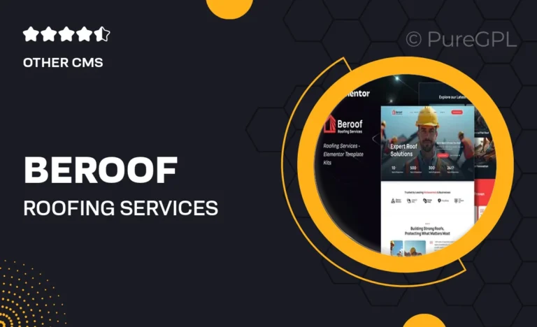 beroof roofing services elementor template kit