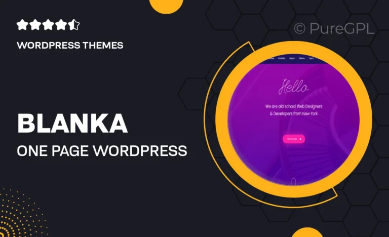 blanka one page wordpress theme