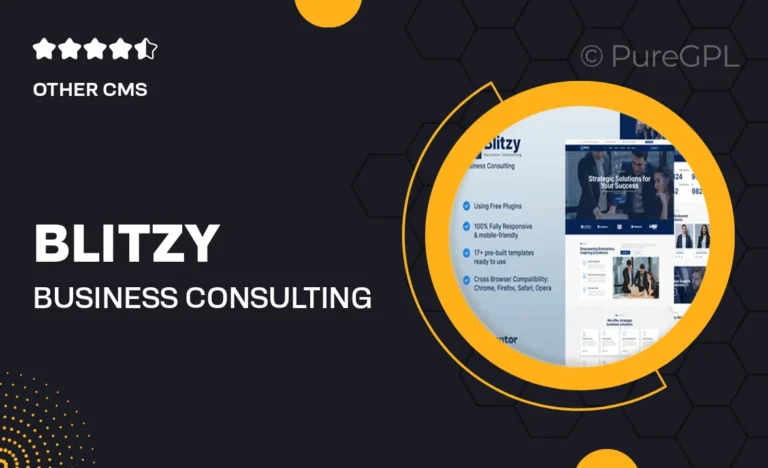 blitzy business consulting elementor template kit