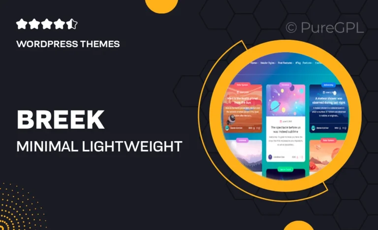 breek minimal lightweight masonry amp theme for wordpress