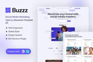 Buzzz – Social Media Marketing Agency Elementor Template Kit