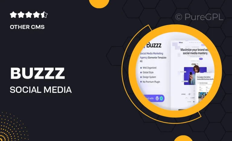 buzzz social media marketing agency elementor template kit