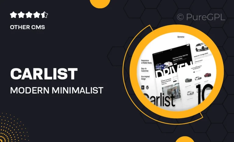 carlist modern minimalist car rental elementor template kit