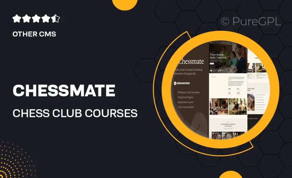 Chessmate – Chess Club Courses & Training Elementor Template Kit feature image