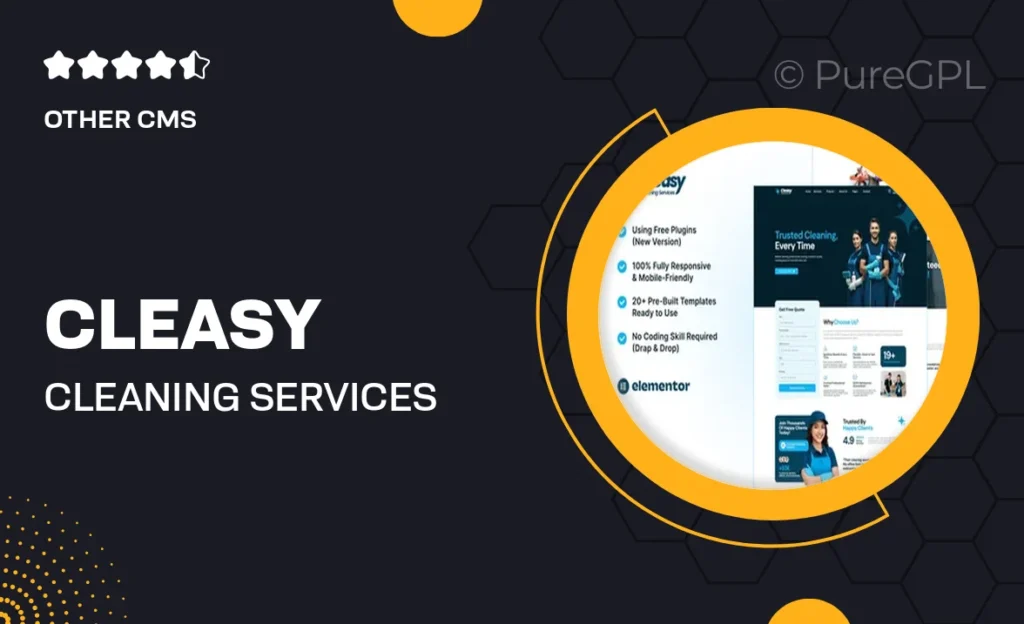 Cleasy – Cleaning Services Elementor Template Kit