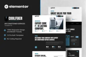 Coolfixer – Air Conditioner Services Elementor Template Kit