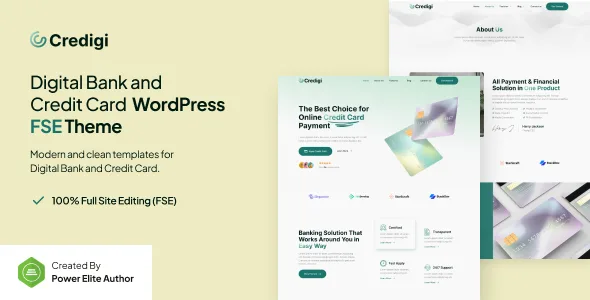 Credigi – Digital Bank & Credit Card FSE WordPress Theme