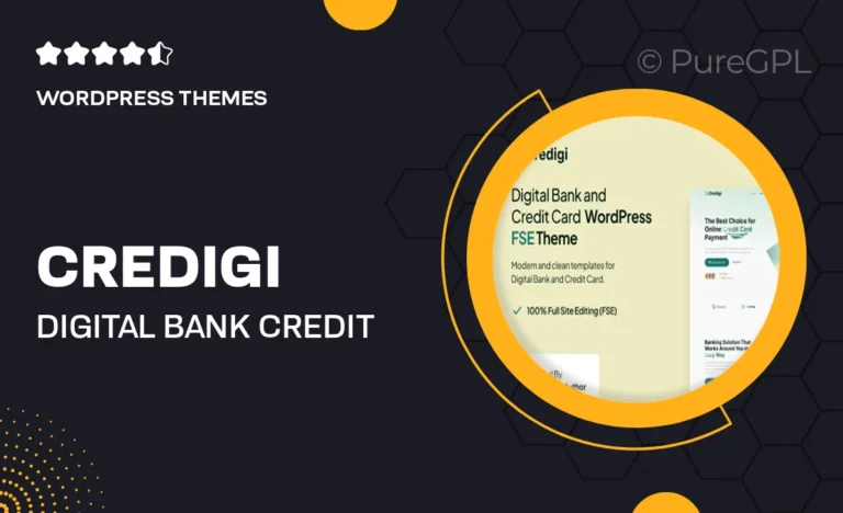 credigi digital bank credit card fse wordpress theme