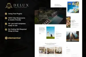 Delux – Luxury Hotel & Resort Elementor Template Kit