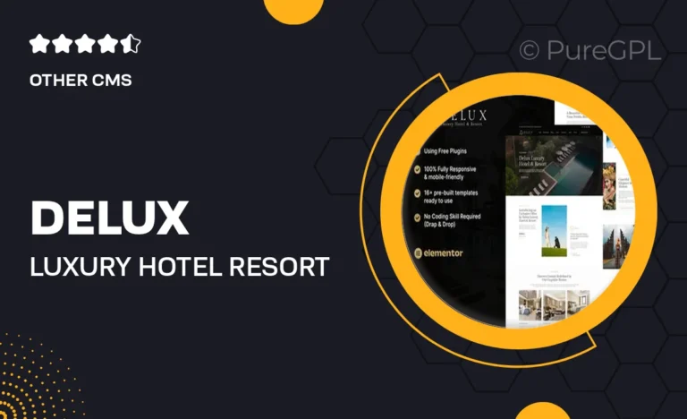 delux luxury hotel resort elementor template kit