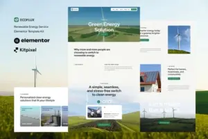 Ecoflux – Renewable Energy & Solar Panel Elementor Template Kit