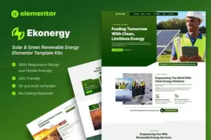 Ekonergy – Solar & Green Renewable Energy Elementor Template Kits