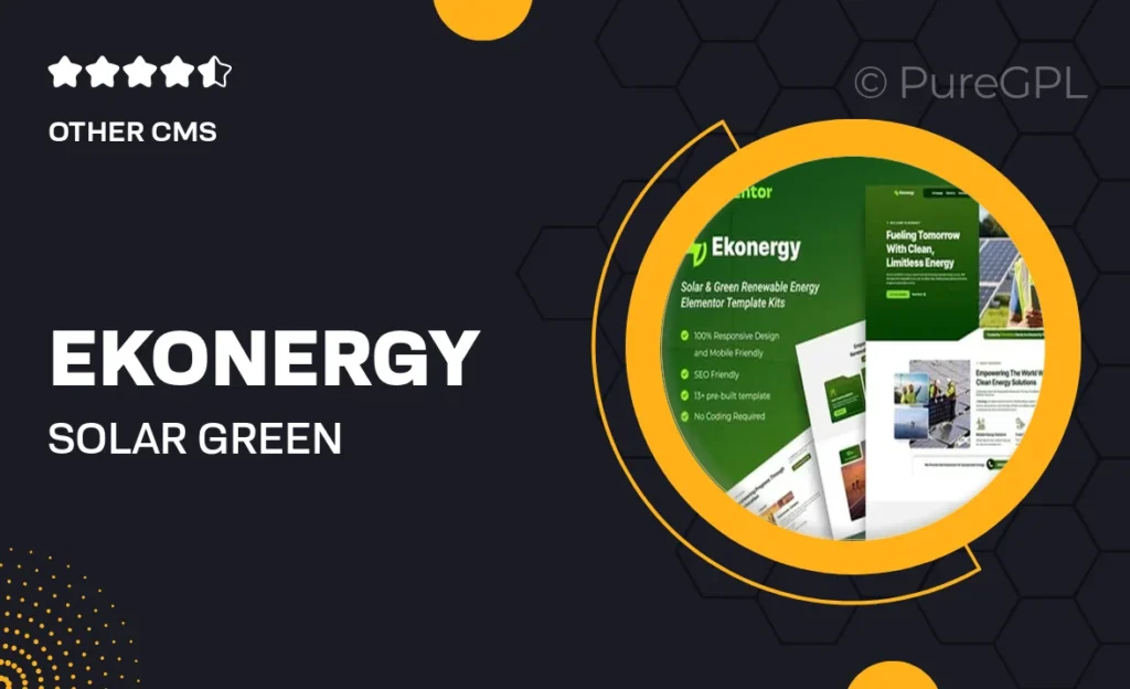 Downloads 33 Ekonergy – Solar & Green Renewable Energy Elementor Template Kits