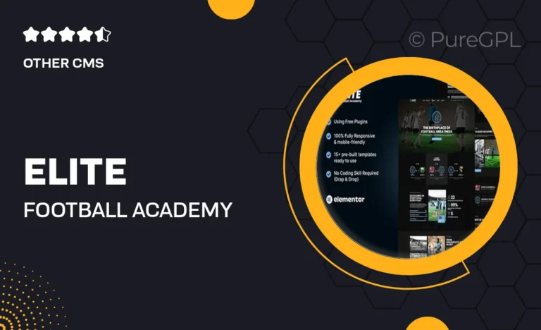 elite football academy elementor template kit