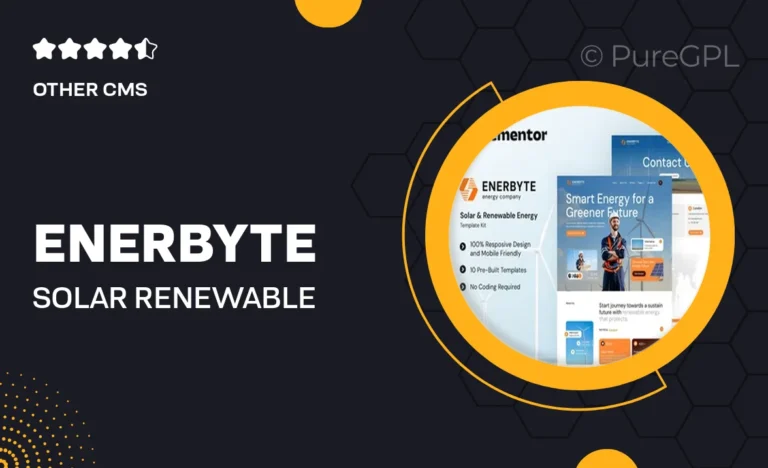 enerbyte solar renewable energy elementor template kit