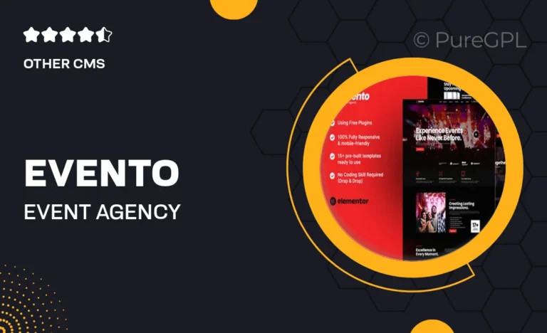 evento event agency elementor template kit