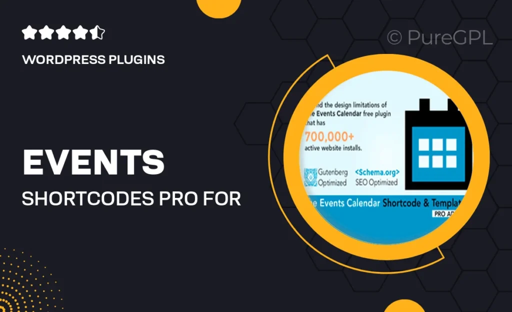 Events Shortcodes Pro – For The Events Calendar