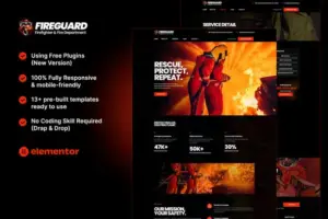 FireGuard – Firefighter & Fire Department Elementor Template Kit