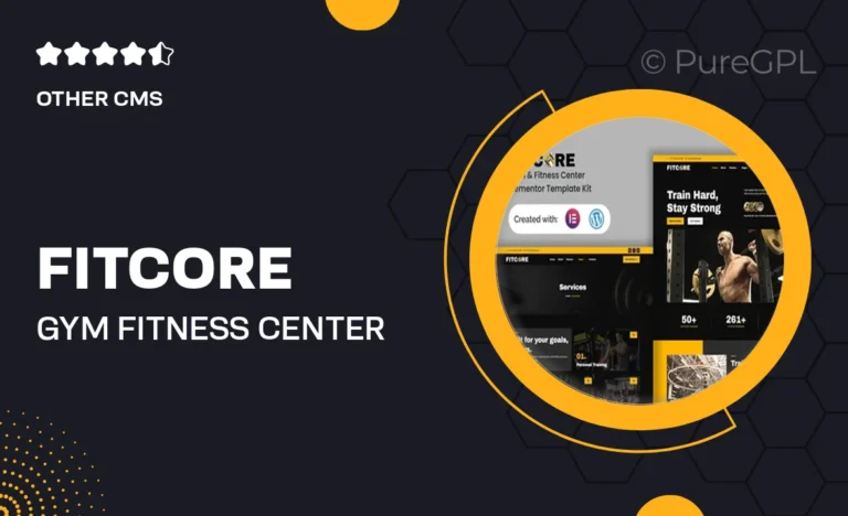 fitcore gym fitness center elementor template kit