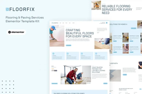 floorfix paving flooring services elementor pro template kit 1