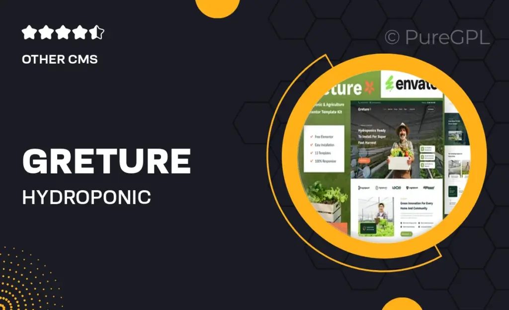 Greture – Hydroponic & Agriculture Elementor Template Kit