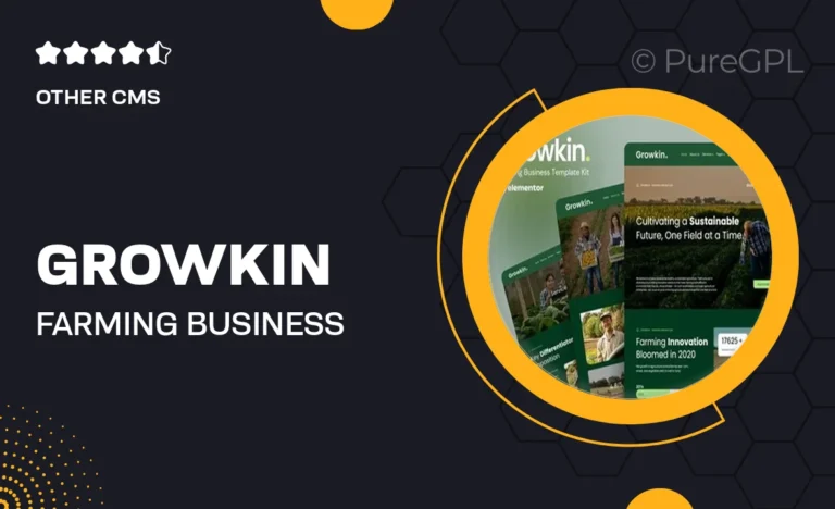 growkin farming business website elementor template kits
