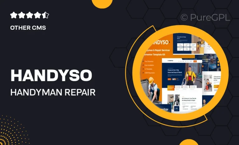 handyso handyman repair service elementor template kit