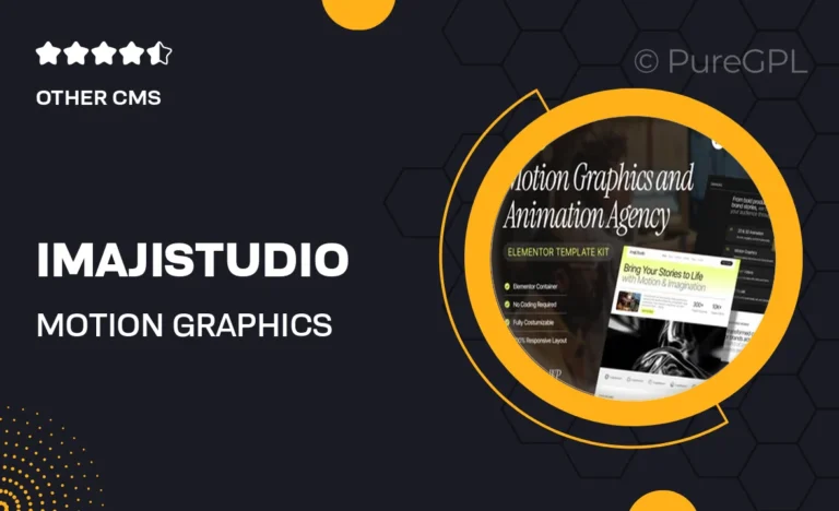 imajistudio motion graphics animation agency elementor pro template kit