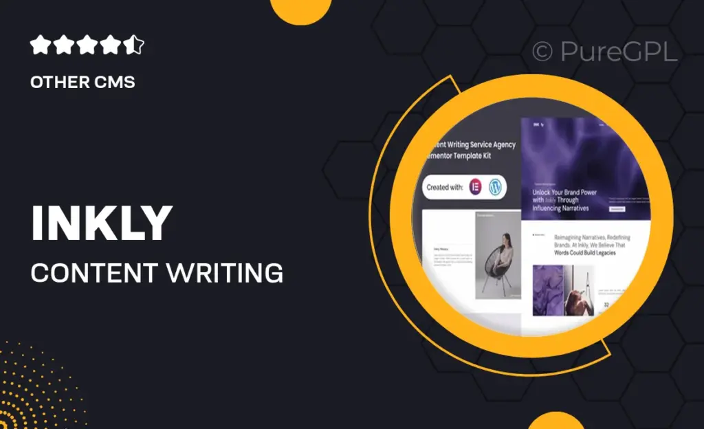 Inkly – Content Writing Service Agency Elementor Template Kit feature image