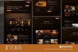Jetora – Dark Luxury Private Jet Elementor Template Kit