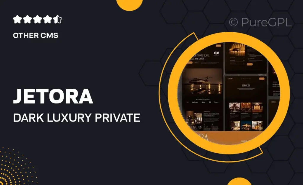 Jetora – Dark Luxury Private Jet Elementor Template Kit feature image