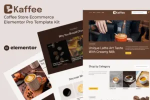 Kaffee – Coffee Store Ecommerce Elementor Pro Template Kit