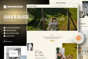 Laila & Blaize – Wedding Invitation Elementor Template Kit